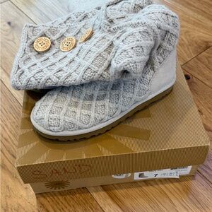 UGG Lattice Cardi Sand Boots with Button Details